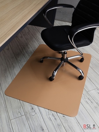 Коврик под кресло 1000*1200 мм, бежевый, "песок", полипропилен 1,2 мм.