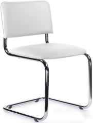 Стул офисный Сильвия хром экокожа белая