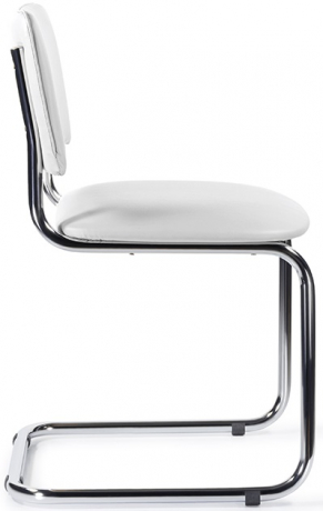 Стул офисный Сильвия хром экокожа белая