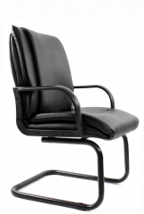 Офисное конференц-кресло с низкой спинкой Артекс Стандарт экокожа черная