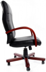 Офисное кресло руководителя Даллас Ультра Экстра кожа черная