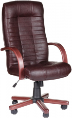 Офисное кресло руководителя Атлант Экстра кожа бордовая