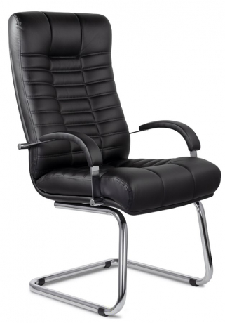 Конференц-кресло UTFC Атлант В/п хром кожа черная