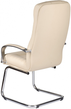 Офисное конференц-кресло Атлант Хром экокожа бежевая