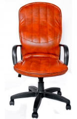 Кресло офисное Дипломат Стандарт кожа коричневая