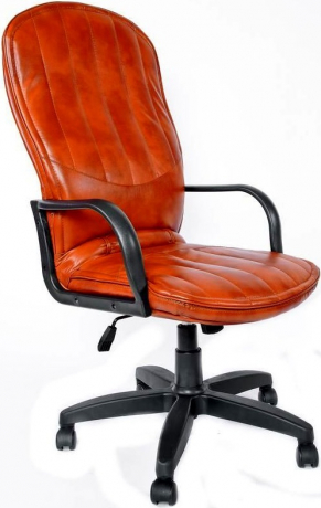 Кресло офисное Дипломат Стандарт кожа коричневая