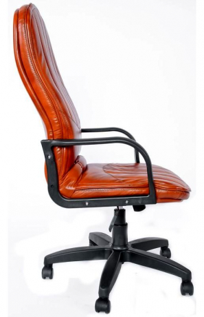 Кресло офисное Дипломат Стандарт кожа коричневая