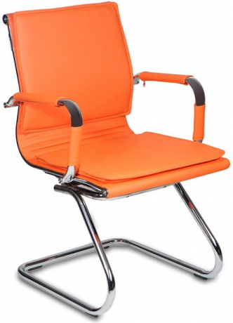 Офисное конференц-кресло Бюрократ Ch-993-Low-V оранжевый экокожа