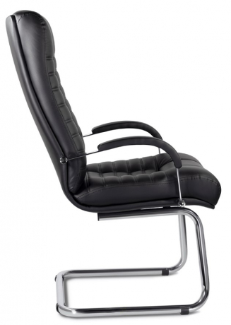 Конференц-кресло UTFC Атлант В/п хром экокожа черная