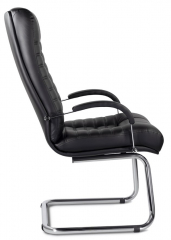 Конференц-кресло UTFC Атлант В/п хром экокожа черная