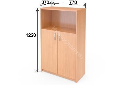 Стеллаж офисный А-304 + двери ДСП А-602