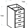 Тумба офисная приставная АТ-07 (44*73*76) топ А-707