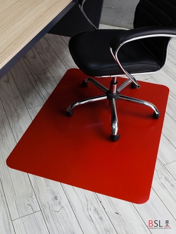 Коврик под кресло 900*1200 мм, красный, "песок", полипропилен 1,2 мм.