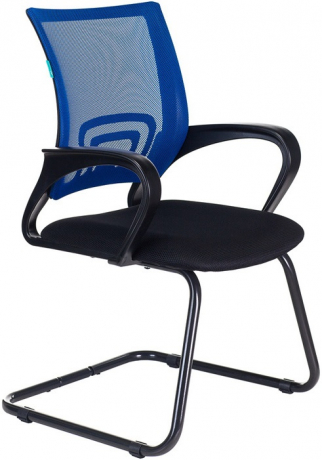 Офисное конференц-кресло Бюрократ CH-695N-AV синий черный сетка/ткань