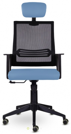 Компьютерное кресло UTFC Аэро М-808 BLACK PL экокожа светло-голубой