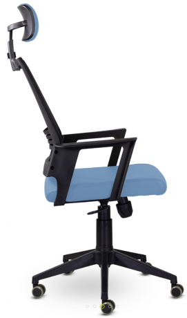Компьютерное кресло UTFC Аэро М-808 BLACK PL экокожа светло-голубой