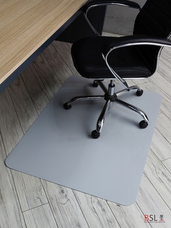 Коврик под кресло 900*1200 мм, серый, "песок", полипропилен 1,2 мм.