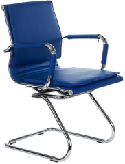 Офисное конференц-кресло Бюрократ Ch-993-Low-V синий экокожа