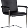 Стул офисный София Хром кожзам черный
