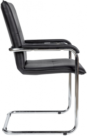 Стул офисный София Хром кожзам черный