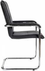 Стул офисный София Хром кожзам черный