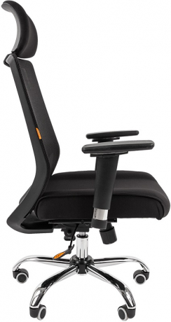 Ортопедическое офисное кресло Chairman 555 LUX сетка/ткань черная