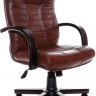 Кресло офисное с низкой спинкой Атлант Экстра кожа коричневая