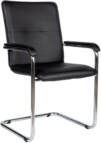 Стул офисный София Хром экокожа черный