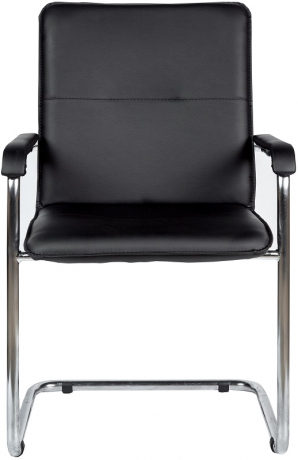 Стул офисный София Хром экокожа черный
