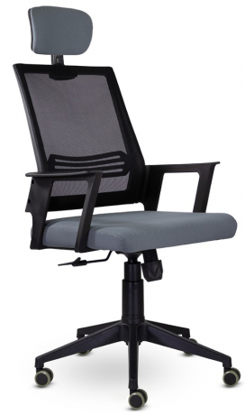 Компьютерное кресло UTFC Аэро М-808 BLACK PL ткань серый