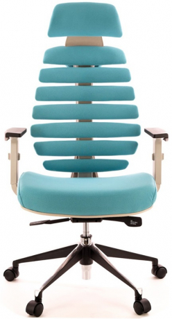 Ортопедическое компьютерное кресло Everprof Ergo Grey ткань бирюзовая