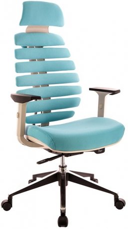 Ортопедическое компьютерное кресло Everprof Ergo Grey ткань бирюзовая