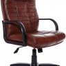 Кресло офисное с низкой спинкой Атлант Стандарт кожа коричневая