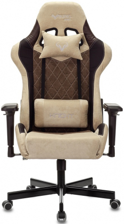 Кресло компьютерное игровое Zombie VIKING 7 KNIGHT коричневый/бежевый текстиль/экокожа