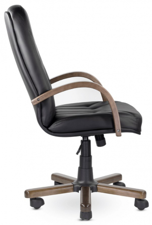 Кресло руководителя UTFC Комо В дерево экокожа черная