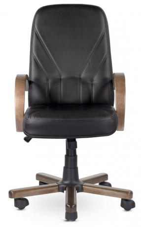 Кресло руководителя UTFC Комо В дерево экокожа черная