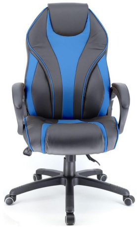 Кресло компьютерное игровое Everprof Wing экокожа черная/синяя