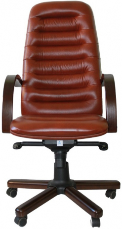 Офисное кресло руководителя Зобра Экстра МБ кожа коричневая