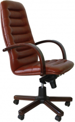 Офисное кресло руководителя Зобра Экстра МБ кожа коричневая
