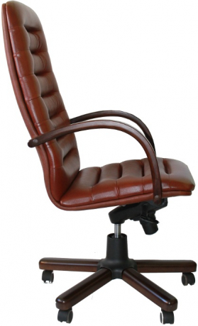Офисное кресло руководителя Зобра Экстра МБ кожа коричневая