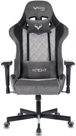 Кресло компьютерное игровое Zombie VIKING 7 KNIGHT серый Loft ромбик текстиль/экокожа