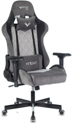 Кресло компьютерное игровое Zombie VIKING 7 KNIGHT серый Loft ромбик текстиль/экокожа