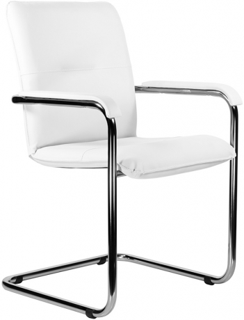 Стул офисный София Хром экокожа белый