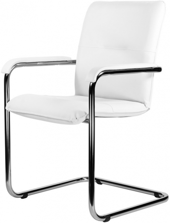 Стул офисный София Хром экокожа белый