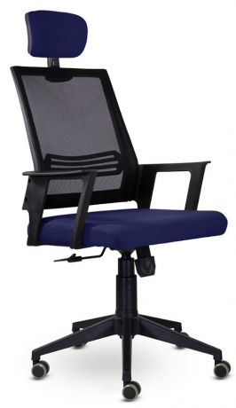Компьютерное кресло UTFC Аэро М-808 BLACK PL ткань синий