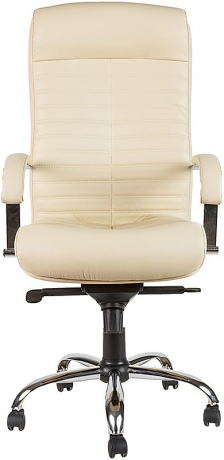 Офисное кресло руководителя Орион Хром экокожа бежевая