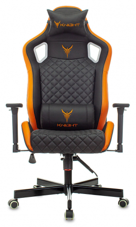 Кресло игровое Knight Outrider черный/оранжевый ромбик