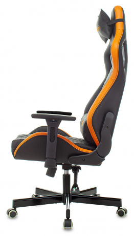Кресло игровое Knight Outrider черный/оранжевый ромбик
