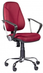 Компьютерное кресло UTFC Клио С-101 Нептун ПВМ хром ткань бордо