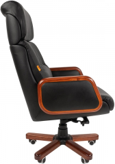 Офисное кресло руководителя Chairman 417 кожа черный